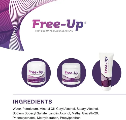 Vista 2 de Free-Up -Crema de masaje profesional, sin fragancia, gran deslizamiento, lubricidad, percepción de tejidos, perfecta para terapia física, masaje
