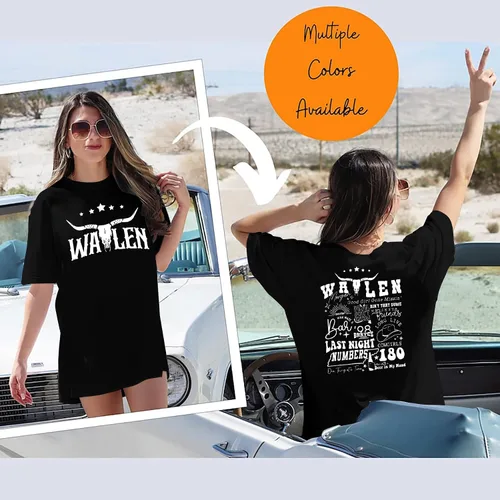Vista 2 de Steer Skull Western - Camisas para mujer, trajes de concierto, camisetas de gran tamaño, camisetas de música country, camisetas gráficas vintage