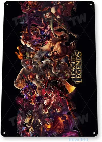 Vista 3 de Tinworld Letrero de estaño: League of Legends Personajes Arcade Pc Game Room A953