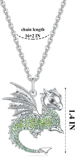 Vista 3 de luomart Collar de dinosaurio, regalo de cumpleaños para niñas adolescentes, joyería con colgante de animal T-Rex para mujer