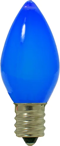 Vista 2 de EST. LEE DISPLAY L D 1902 Bombillas LED de Navidad C7 C9 estilo candelabro estable caja de repuesto de 25 (C7, azul sólido)