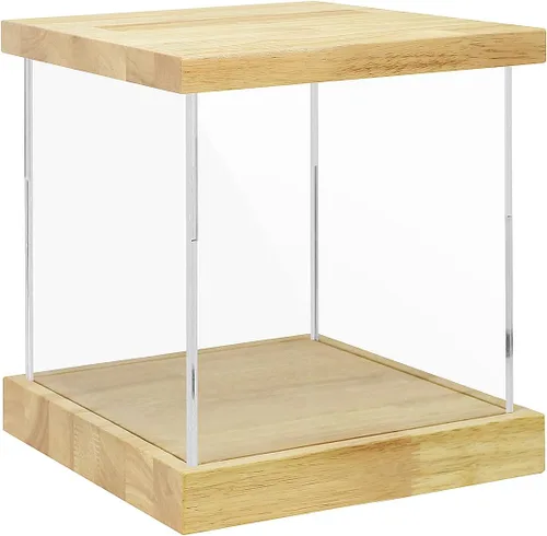 Vista 23 de Vitrina de acrílico transparente para trofeos, coleccionables, caja de exhibición de cubo de montaje, soporte de protección a prueba de polvo