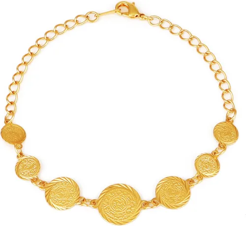 Vista 5 de WELRDFG WADSNHY gold coin jewelry wedding woman jewelry set 18K gold plated jewelry set coin necklace bracelet earring set