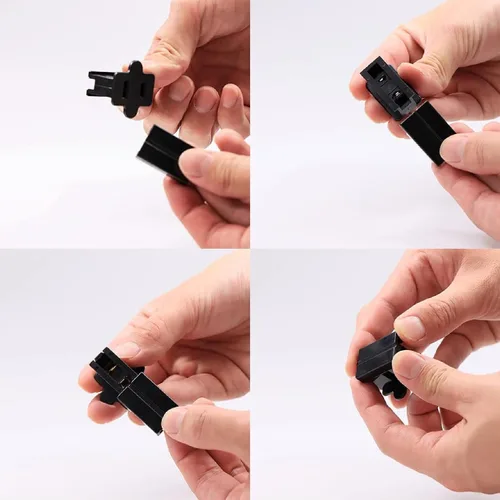 Vista 4 de SPT-1 Vampire Plugs 20 piezas Negro – Enchufe deslizante hembra y macho, enchufe eléctrico de repuesto para luces de decoración de Navidad