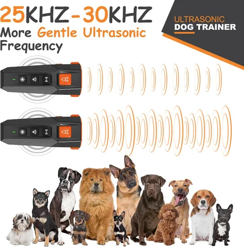 Vista 3 de Dispositivos disuasorios de ladridos de perro – 3 modos, rango de 49.2 ft, linterna Dispositivo antiladridos humano seguro para perros