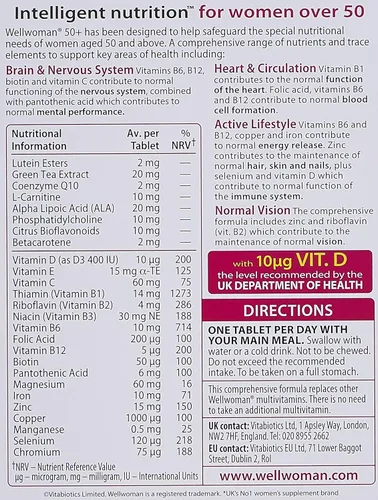 Vista 2 de Wellwoman Vitabiotics 50+ 30 Tabletas