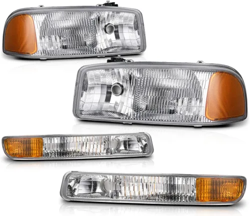 Vista 15 de M-AUTO Switchback - Tira de faros delanteros LED DRL de 4 piezas + lámparas de parachoques compatibles con GMC Sierra 1500 99-07, 99-04 2500, 01-07