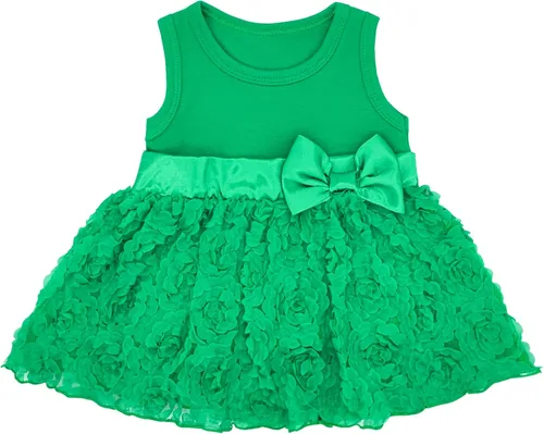 Vista 2 de Niyage Conjunto de mameluco de vestido con flores para bebé, traje de fiesta con tutú para bebé