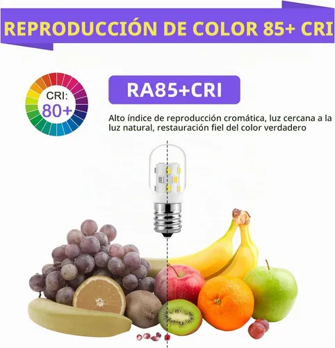 Vista 6 de AMI PARTS 8206232A Bombilla LED para Electrodomésticos Equivalente a Incandescente, Bombilla de Luz E17 para Microondas Bajo Campana Refrigeradores