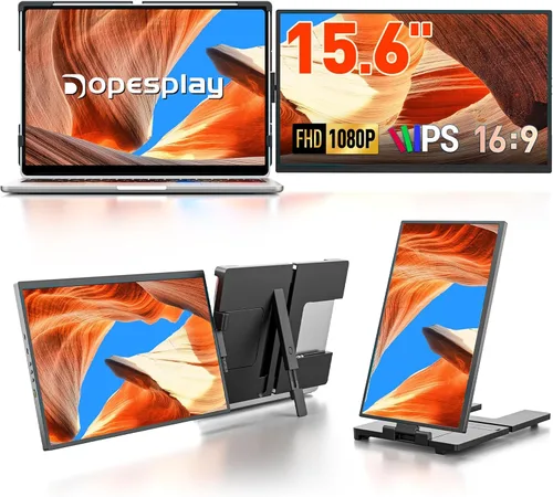 Vista 9 de Extensor de pantalla para laptop, monitor portátil externo FHD 1200P IPS de 14 pulgadas para laptop, monitor de pantalla dual Plug & Play