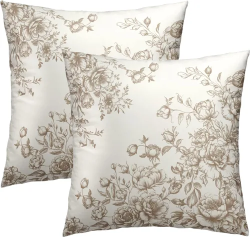 Vista 29 de Fundas de Almohada de Bosque de Pinos 22x22 Juego de 2, Fundas de Almohada Decorativas de Árboles de Abeto y Cedro Verde Nieve Beige de Invierno