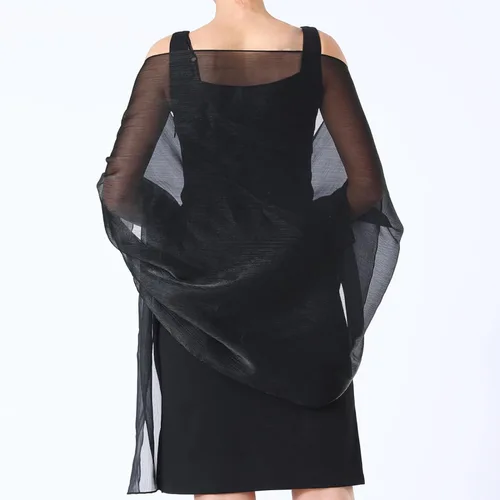 Vista 7 de Savgkoyt Chales y envolturas para vestidos de noche para mujer, chales brillantes para invitados de boda, chal ligero para dama de honor, bufandas