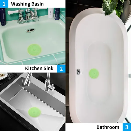 Vista 7 de tifanso. Tapón de silicona para bañeras reciclable, tapón de desagüe para bañera mejorado, tapón de drenaje universal de 6 pulgadas para baños