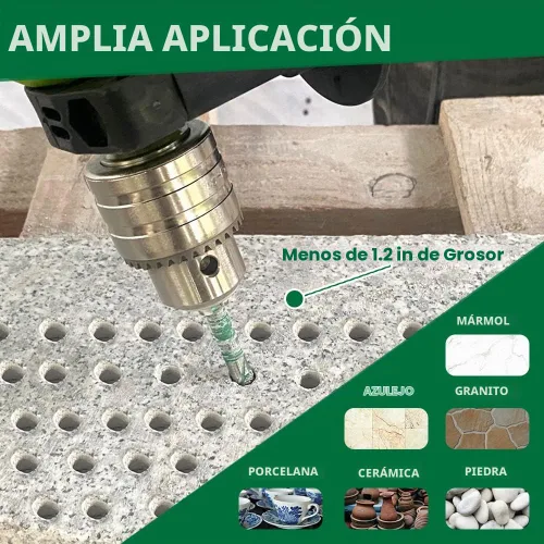 Vista 4 de Juego de brocas de diamante – Broca de azulejos de 1/4 5/16 Vástago de cambio rápido