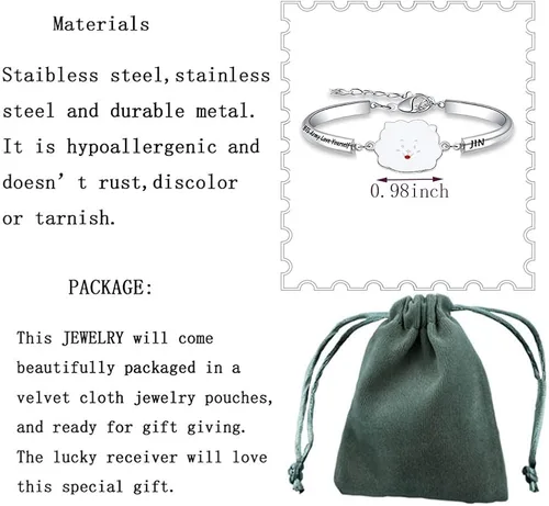 Vista 2 de MTYCTWED Love Yourself Pulsera Kpop Star Charm Pulsera de doble bucle regalo inspirador para amantes de la música, regalo de joyería para niñas