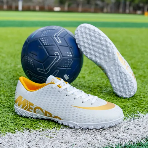 Vista 6 de Zquaus Zapatos de fútbol para hombre, zapatos de fútbol profesionales de caña baja, transpirables, para interiores y exteriores, TFAG