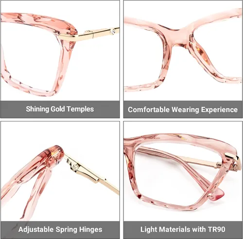 Vista 2 de Zeelool Gafas de bloqueo de luz azul ojo de gato de cristal para mujer Juliet VFP0270