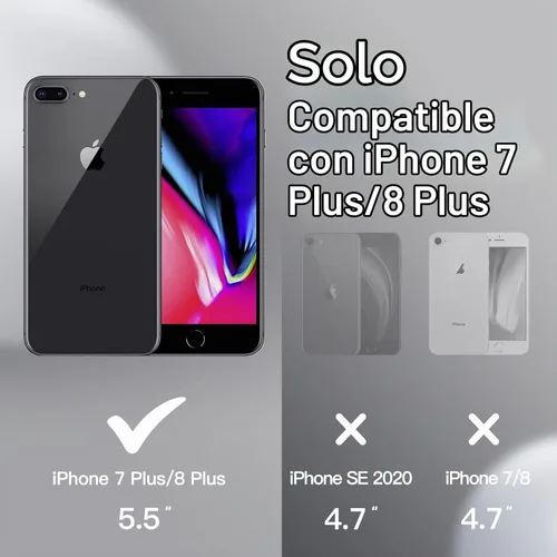 Vista 2 de JETech Funda de silicona para iPhone 8 Plus/7 Plus, color negro