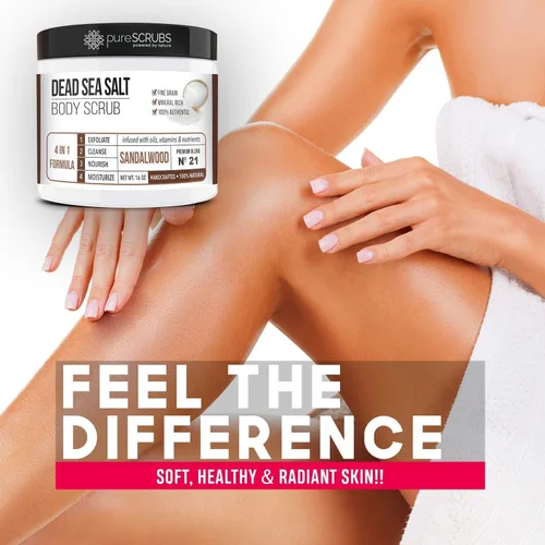 Vista 3 de pureSCRUBS Exfoliante corporal de sándalo + aceite corporal de sándalo