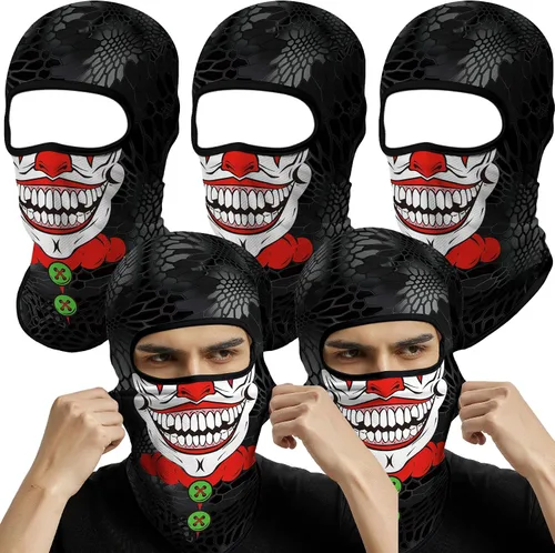 Vista 19 de Pasamontañas 3D, máscara de cara completa, resistente al viento, máscara de esquí con calavera táctica para motocicleta, ciclismo, Halloween