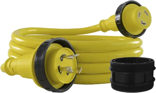 Vista 6 de Conntek 17105-012RE 30Amp Marine Shore Cordset amarillo, 12 pies