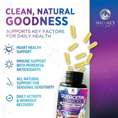 Vista 6 de Suplemento de quercetina – Antioxidante extra fuerte para apoyo inmunológico y salud respiratoria – Alta absorción – Quercetina dihidrato 1000 mg