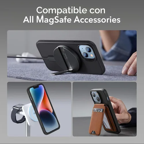 Vista 8 de ESR Funda magnética híbrida con HaloLock, compatible con iPhone 14 y 13, compatible con MagSafe, protección de grado militar a prueba de golpes Negro