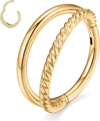 Vista 25 de Anillo Clicker de Acero Quirúrgico 316L para Tabique Nasal, Aro para Nariz, Aro Durmiente, Pendiente de Aro, Hélix, Rook, Conch, Cartílago, Daith