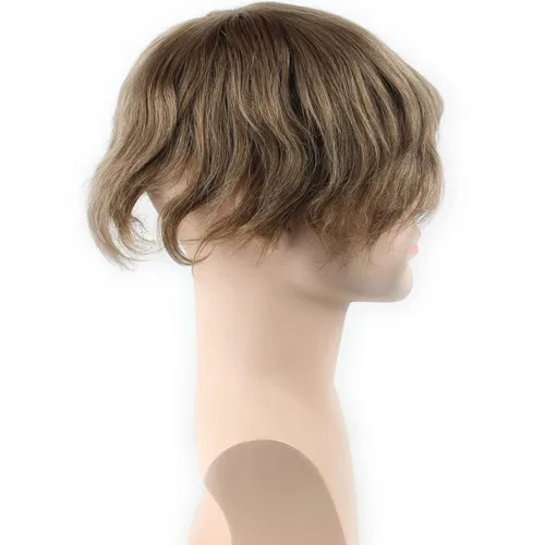 Vista 4 de Voloria Encaje francés de cabello humano real con piel fina PU para hombre Stock Toupee Hair Pieces #18