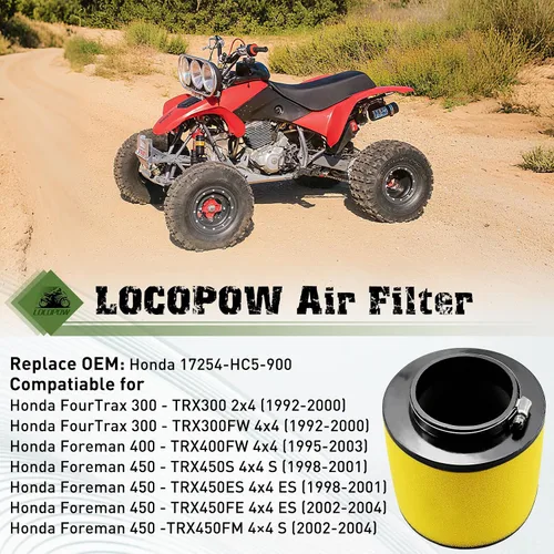 Vista 7 de LOCOPOW Filtro de aire TRX300 TRX450 FW 17254-HC5-900 para Honda FourTrax 300 TRX300FW TRX300 Foreman 400 TRX400FW Foreman 450 TRX450S TRX450FM