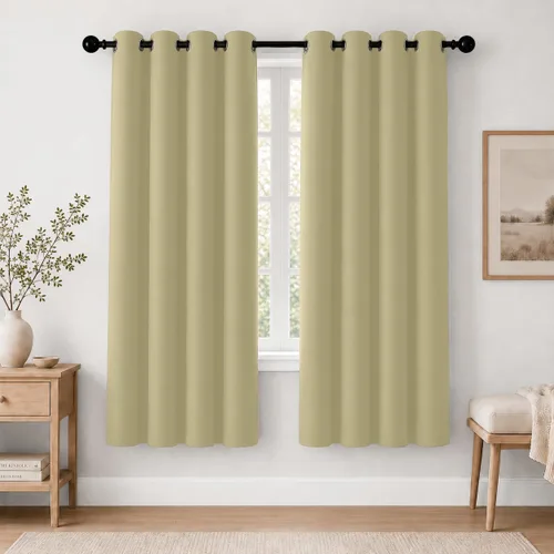 Vista 12 de Cortinas de oscurecimiento de habitación de 84 pulgadas de largo para dormitorio, sala de estar, cortinas térmicas aislantes con ojales