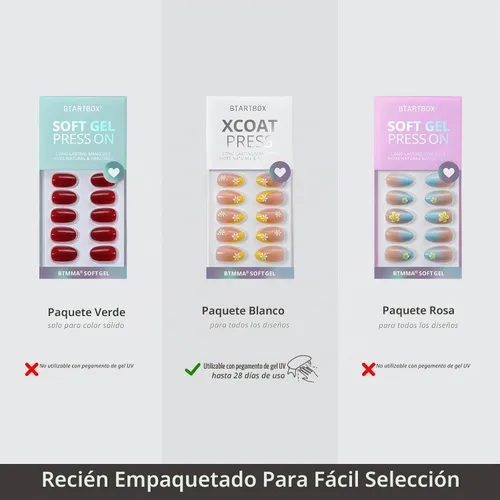 Vista 5 de BTArtbox - Uñas postizas a presión, color crema, almendra corta, color blanco desteñido, 32 unidades 2+ Weeks Wear, Salon-Quality Natural Nails