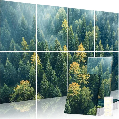 Vista 18 de Paquete de 4 paneles acústicos artísticos autoadhesivos para pared, 16 x 16 x 0.5 pulgadas, paneles acústicos decorativos para pared, paneles