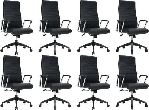 Vista 26 de LeisureMod Hilton Leather Executive Office Chair, Adjustable Height Negro
