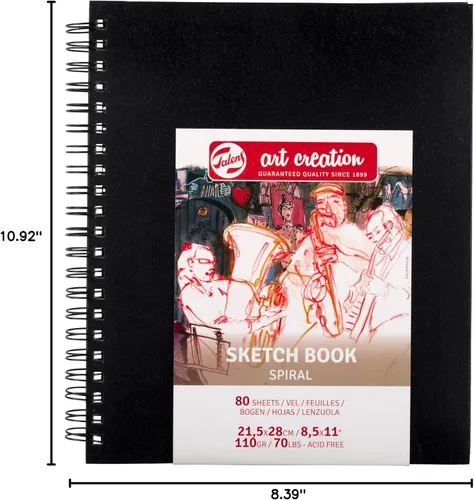 Vista 4 de Talens Art Creation Cuaderno de bocetos espiral 21,5X28 cm, 80 páginas, 110Gr (9313212M)