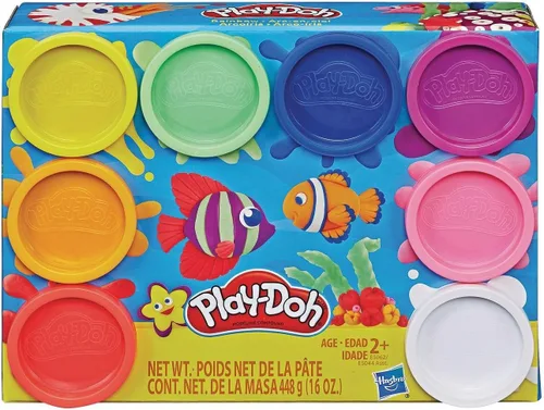 Vista 2 de Hasbro Play-Doh Rainbow Starter Pack: 8 colores, 8 latas, 15.80 oz, masa de modelado, no tóxica, para jugar y modelar