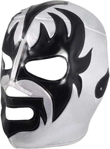 Vista 2 de KISS - Máscara de lucha libre para adultos (pro-fit), color plateado, plateado
