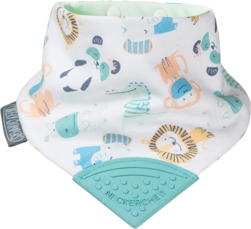 Vista 10 de Cheeky Chompers Neckerchew babero de dentición, babero estilo bandana 2 en 1 con mordedor de silicona de grado alimenticio