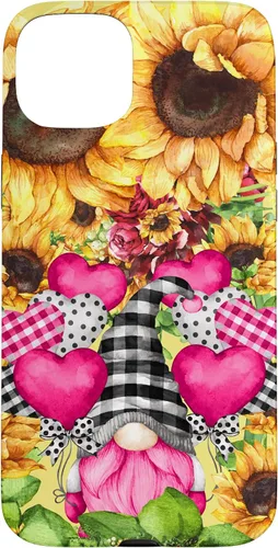 Vista 9 de Cute Sunflower Pattern for Women Pink Valentines Gnome Case for iPhone 17