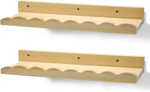 Vista 18 de Suzile Juego de 2 estantes ondulados flotantes de pared para habitación, baño, dormitorio, decoración bonita y almacenamiento de libros, juguetes