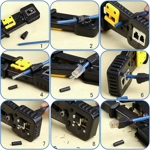 Vista 6 de Conector de cable Ethernet RJ45 de plástico blando Botas de alivio de tensión CAT5 CAT5E CAT6 CAT6E 100PCS (negro)