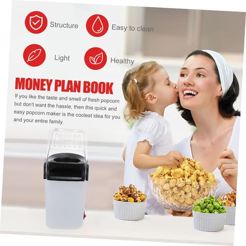 Vista 9 de Popcorn Popper para el hogar 110v máquina automática de palomitas de maíz pequeña cubierta de seguridad blanca