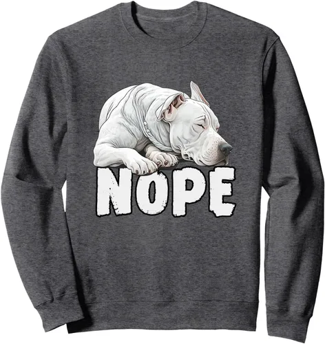 Vista 5 de Dogo Argentino Nope Funny Lazy Pet Dog Cute Sweatshirt