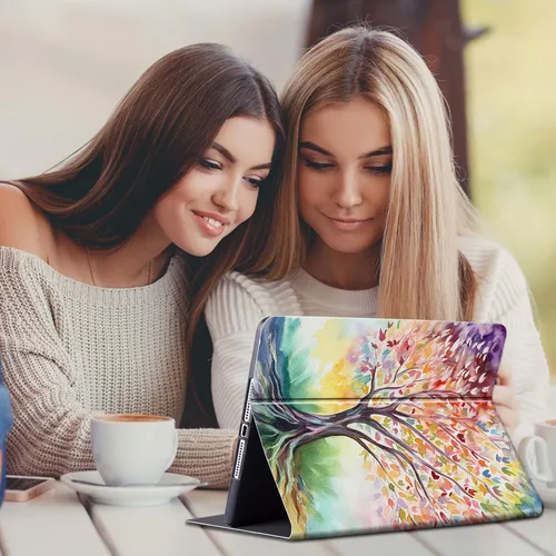 Vista 36 de Funda para tablet Kinlde Fire HD 10 (11ª generación 2021) Fire HD 10 Plus 2021, delgada, de piel sintética, con función atril, función atril