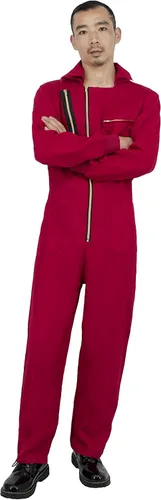 Vista 5 de Traje de Cosplay Serie TV Versión Original para Adultos Mono con Cremallera Mono Rojo S-XL