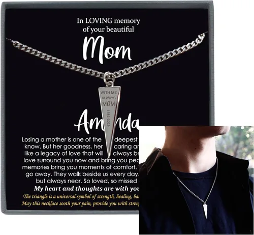 Vista 31 de Be Wished Regalos de condolencias por la pérdida de la madre, regalos conmemorativos llenos de oro para la pérdida de mamá, regalos de duelo, collar