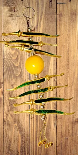 Vista 4 de Vastu - Adorno metálico de Nimbu Mirchi Buri Nazar para el mal de ojo, adorno de regalo de talismán de buena suerte, protección de negatividad