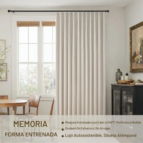 Vista 3 de MIULEE - Cortinas plisadas de lino 100 % opacas de color beige, 40 x 63 pulgadas