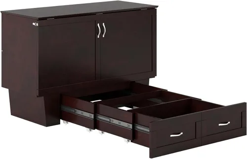 Vista 12 de AFI, Monroe - Cofre de cama matrimonial Murphy con colchón y cajón de 6 pulgadas, color espresso