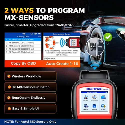 Vista 4 de Autel MaxiTPMS TS508WF TPMS Tool, 2026 mejorado Wi-Fi Ver. de TS508 TS501 PRO TS408S TS601, herramienta de programación TPMS con sensor MX-Sensor